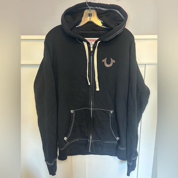 True Religion Black Zip-Up Hoodie - Picture 1 of 8